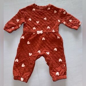 Carter's Red Heart Patterned Footie